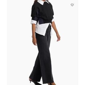 NWT, Re/done Black High Rise, Wide Leg Jeans, Size 23